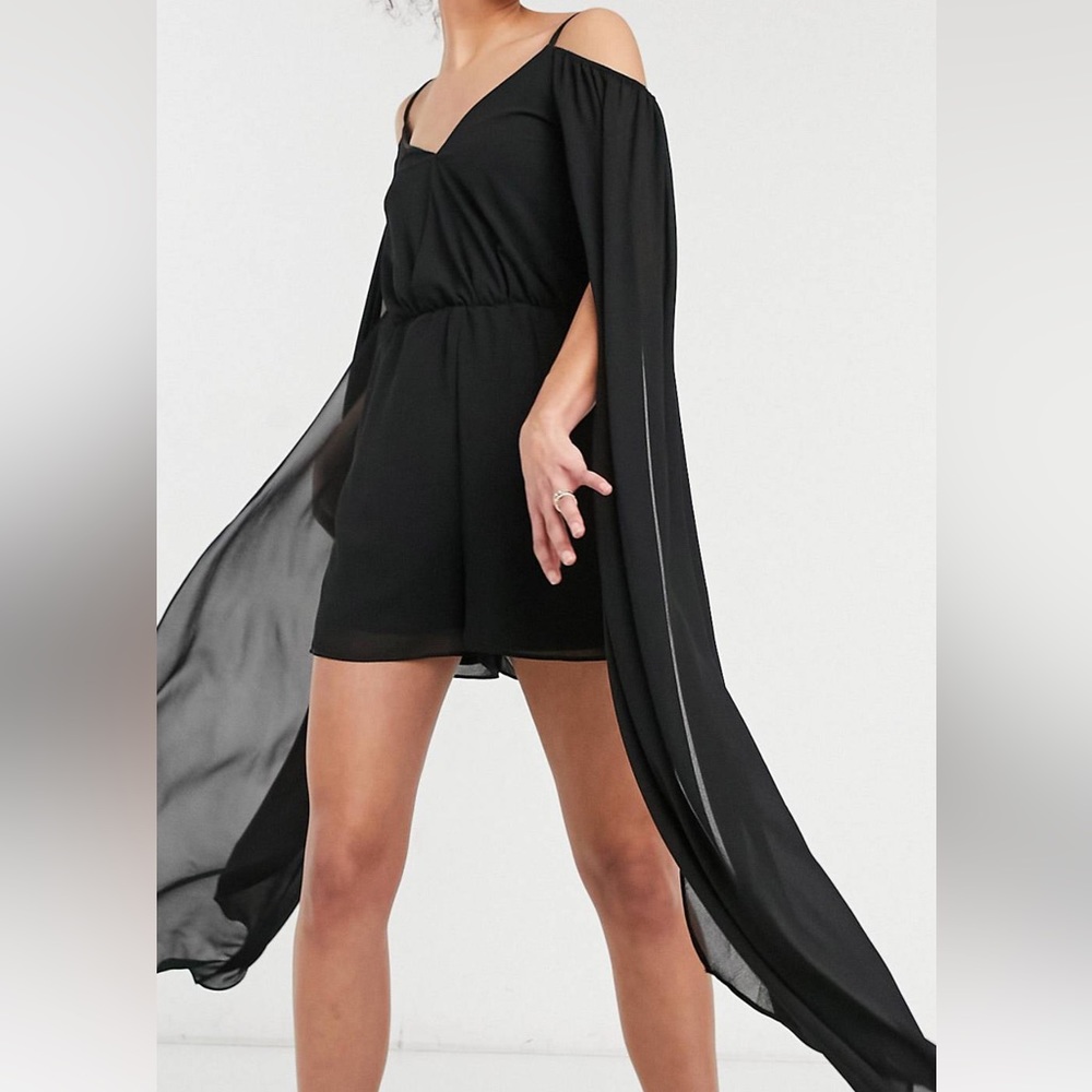 Cold Shoulder Drape Romper - image 1